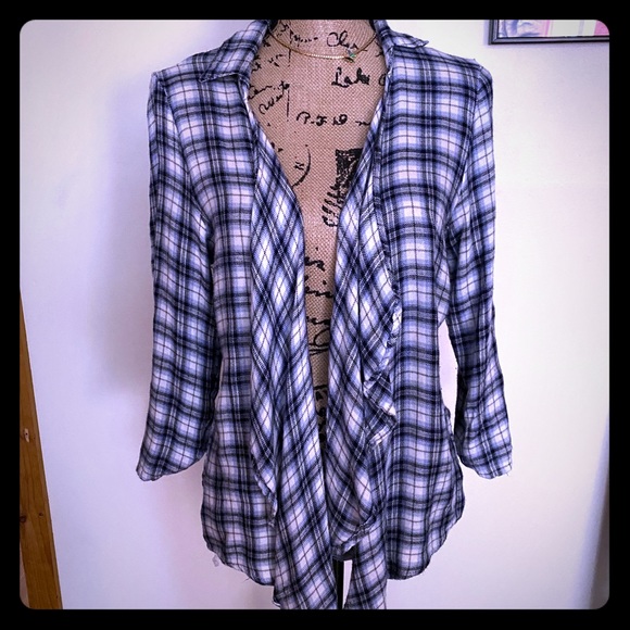 American Rag Sweaters - American Rag Blue Flannel Cardigan